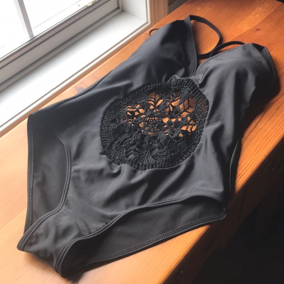SHEIN Other - Black Crochet Swimsuit
